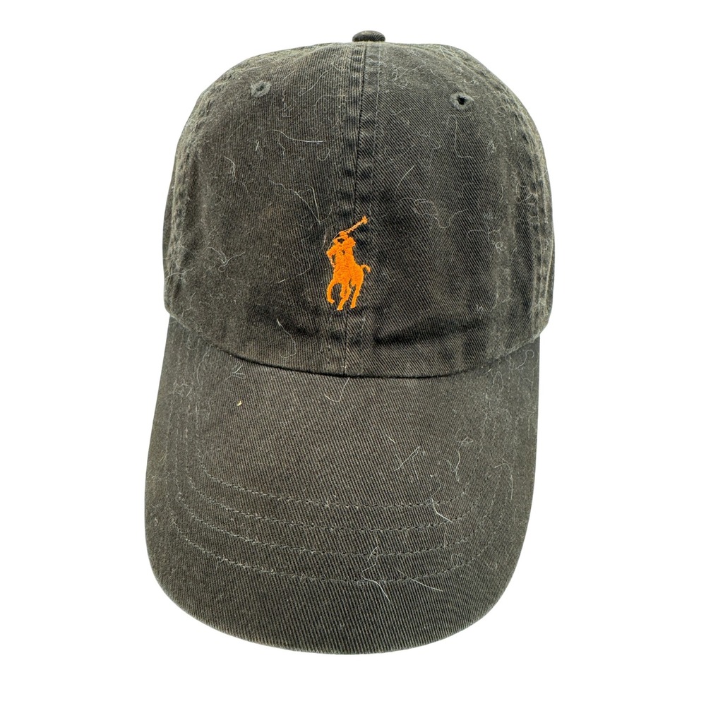Polo Ralph Lauren Baseball Cap Mens OSFA Brown Orange Pony Logo Strapback Hat